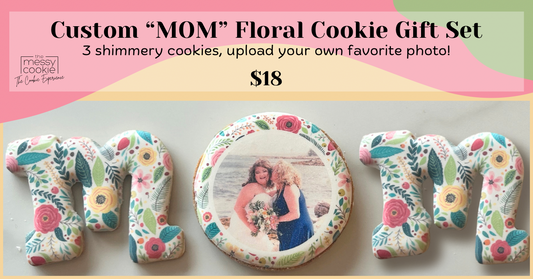 Mother's Day "MOM" Custom Photo Cookie Gift Set