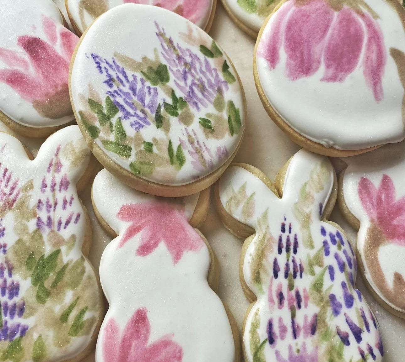 Signature Spring Vibes Colored Vanilla Shortbread Sugar Cookies: Half Dozen