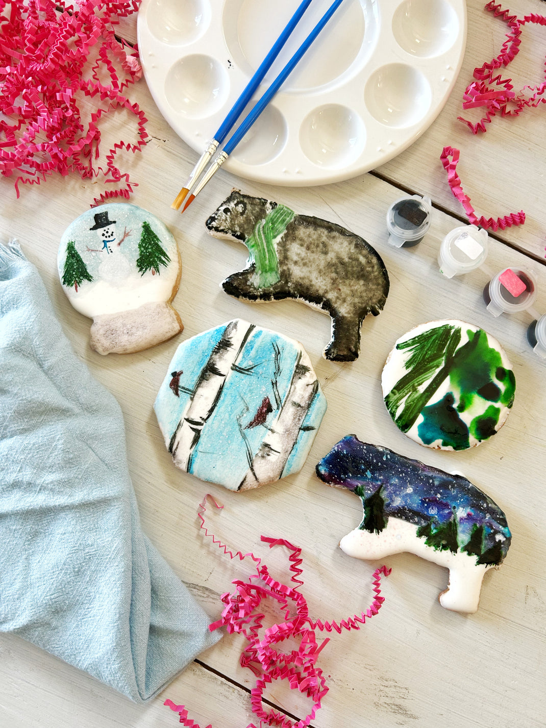 Frosty Flurries Watercolor Cookie Painting Guide The Messy Cookie