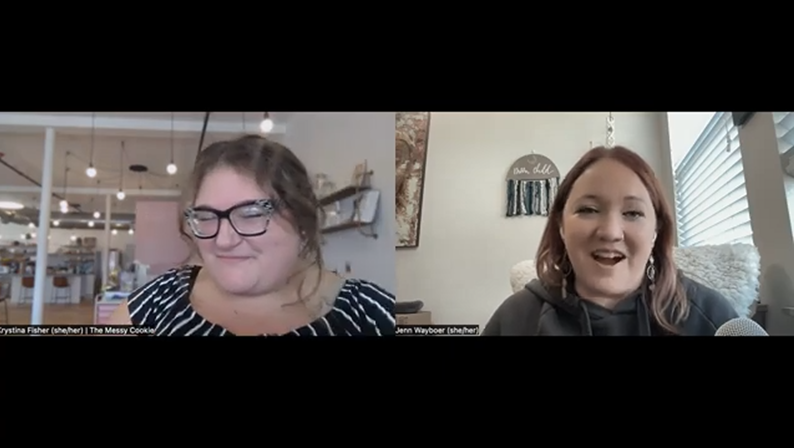 Load video: Krystina Fisher, founder of The Messy Cookie bakery in Portland Maine, featured as a guest on the Your Next Business Bestie entrepreneurship podcast.